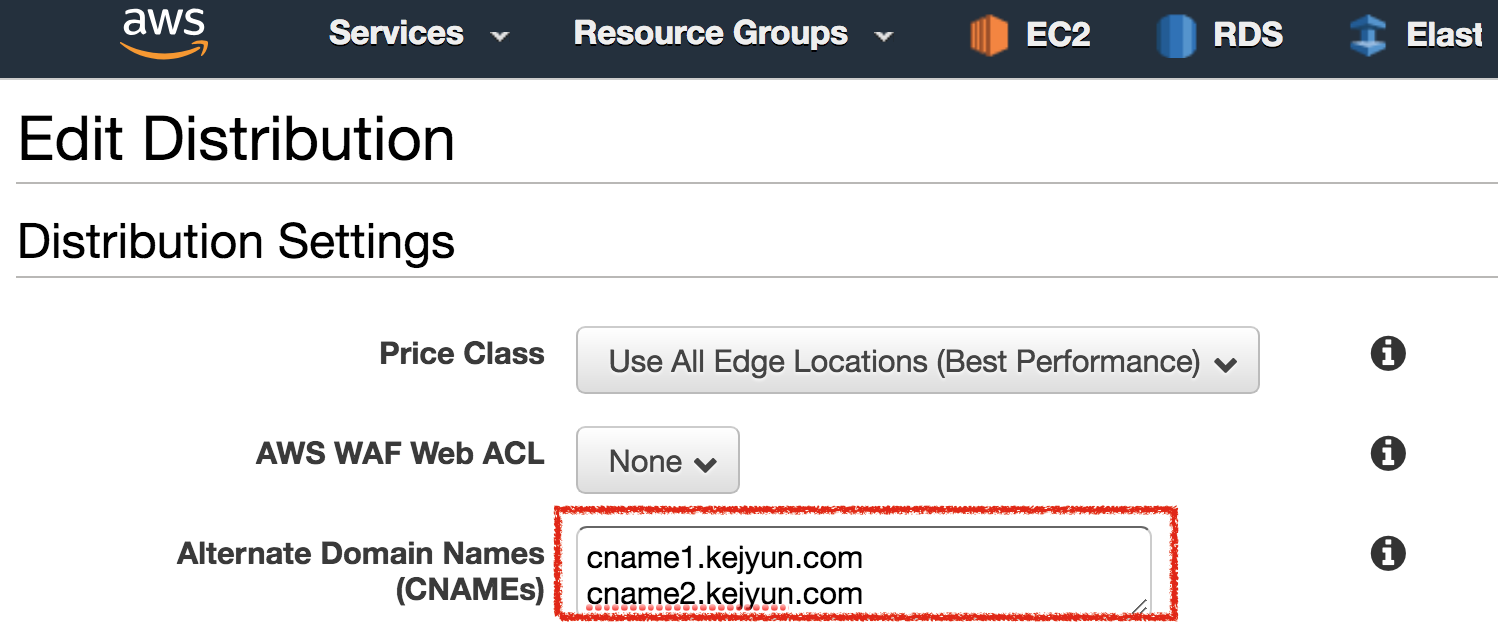 Cloudfront CNAME Edit