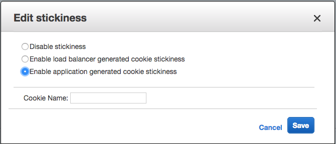 AWS Load Balancer Stickiness 設定視窗