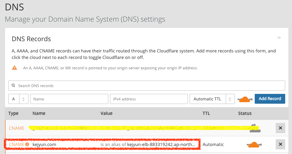 加入 kejyun.com DNS Record